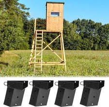 Deer Stand Brackets, 4X4 Powder Coated Steel Elevator Brackets for Outdoor Hunti