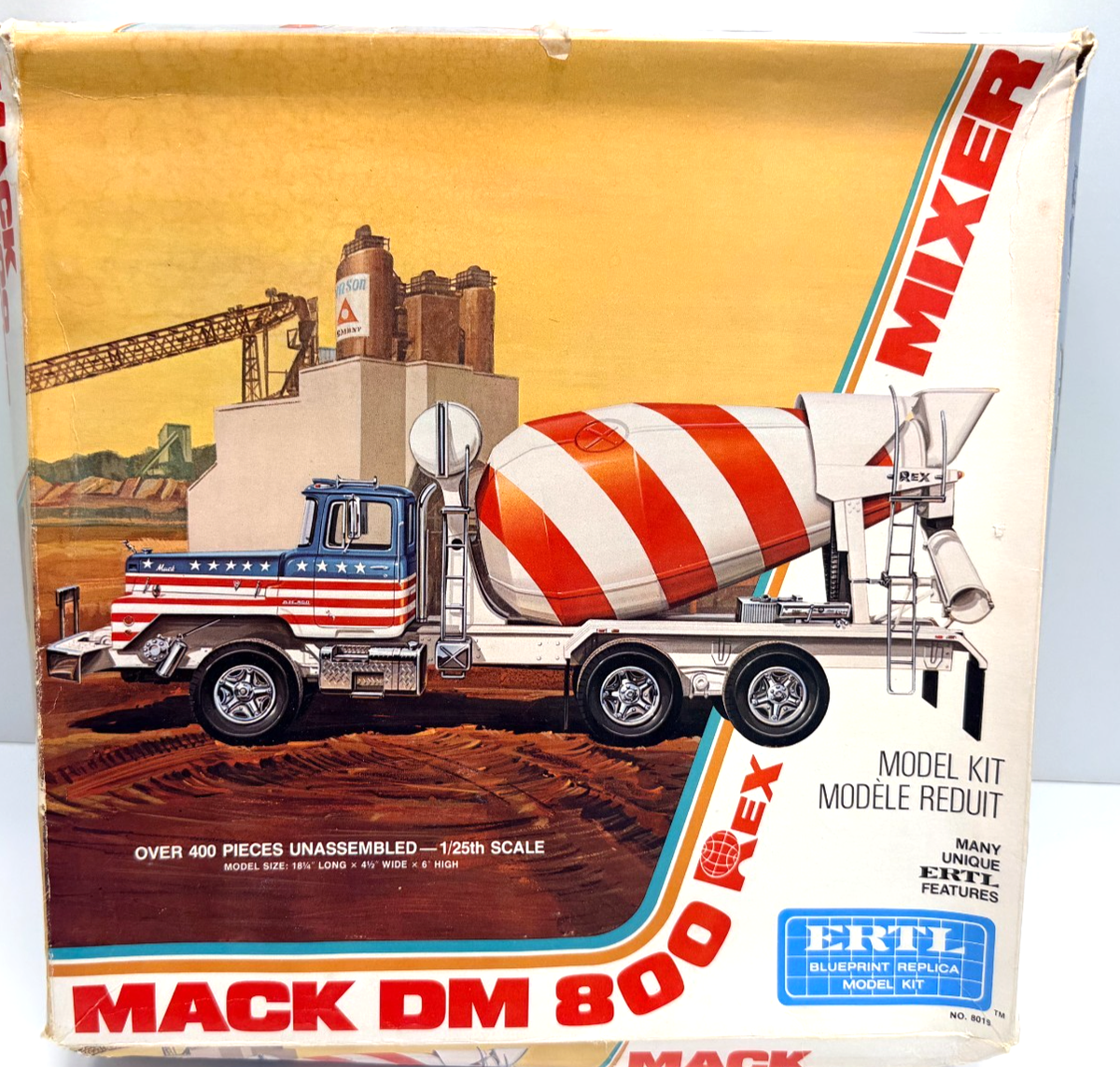 ERTL 1:25 Scale Mack DM 800 Rex Cement Mixer Truck Sealed Inside