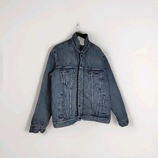 Levi Strauss Signature Denim Jean Trucker Jacket Medium Wash MENS Size LARGE