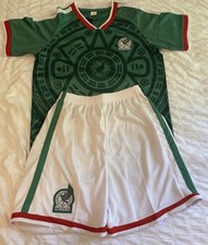 Mexico Soccer Jersey  Shorts Set Youth Size 28 Green Futbol Uniform Kit NWT