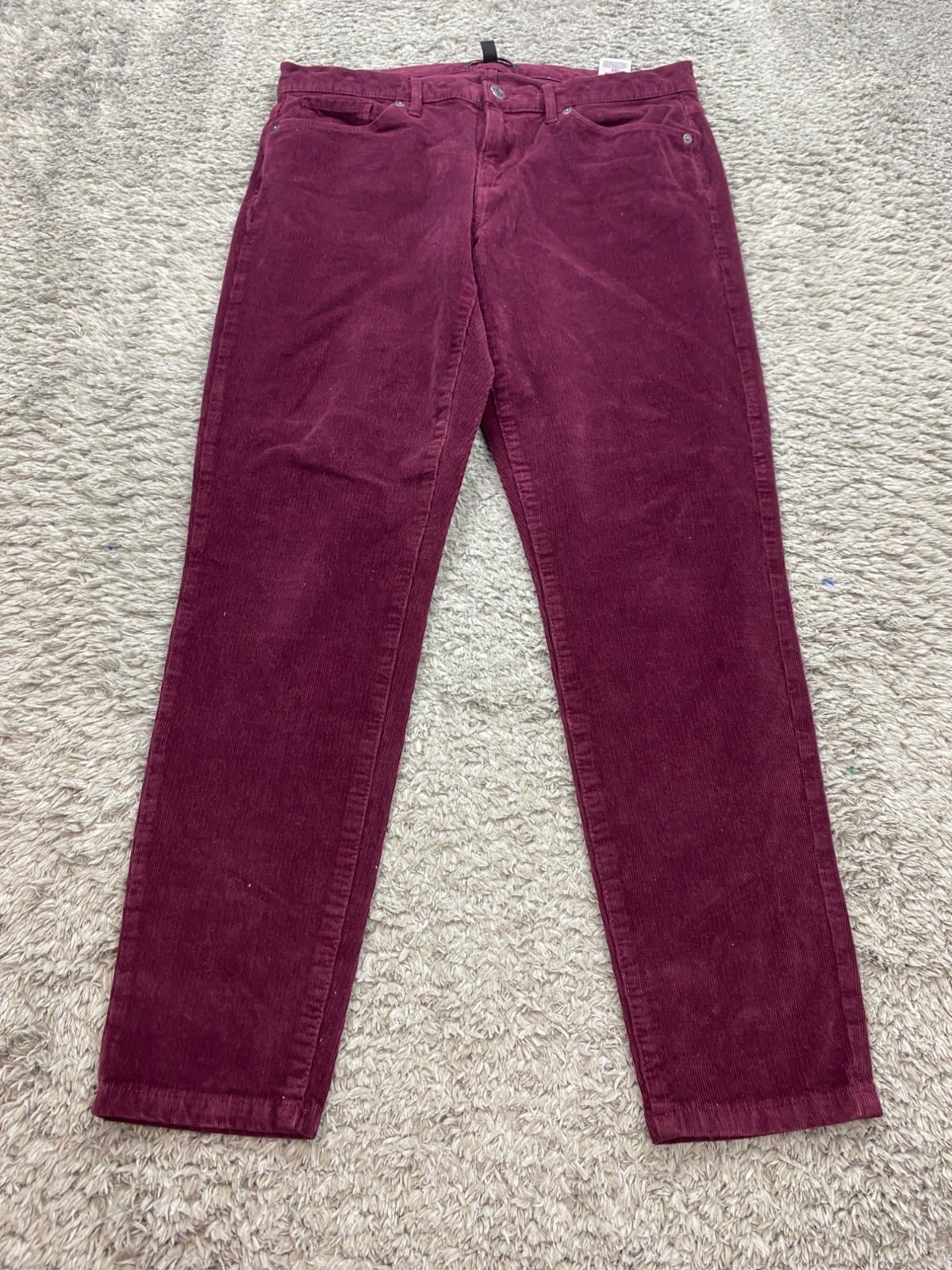 Banana Republic Pants Women 29 Wine Red Corduroy Skinny Ankle Mid Rise Chino