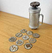 Vintage Aluminum Cookie Pastry Press w/ 10 Discs