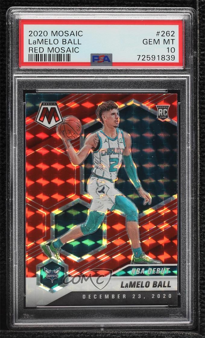 2020 Panini Mosaic NBA Debut Red Prizm Lamelo Ball PSA 10 GEM MT Rookie RC 0f67
