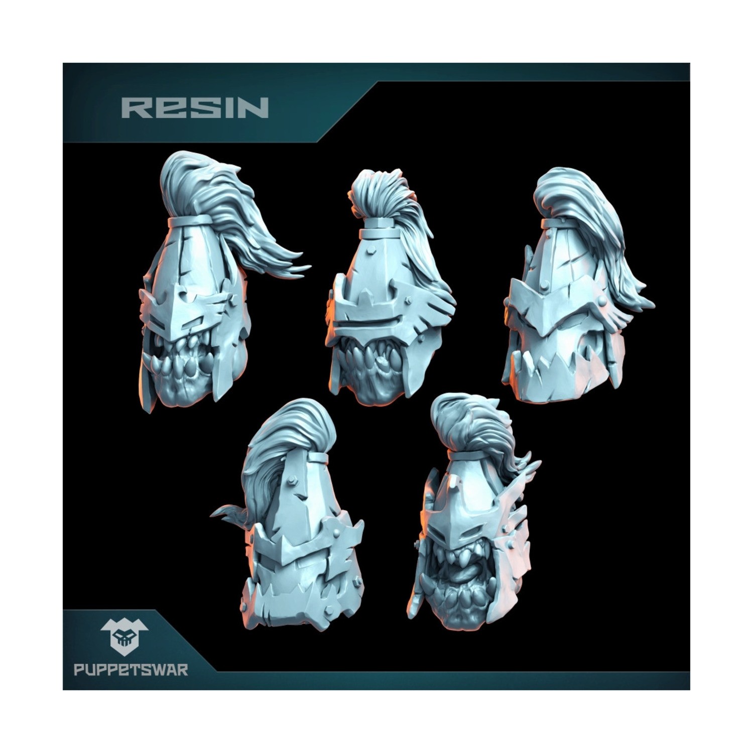 Puppetswar Fantasy Head 32mm Orc Guardian Heads Pack New | eBay