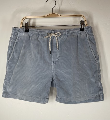 Pantaloncini Faherty blu uomo TG L velluto a coste con coulisse 99% cotone biologico