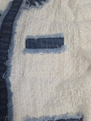 Julia Tweed Jacket Denim/White  THE NOLI SHOP