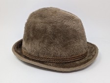 Patrizia Fabri Bowler Animal Print Tan Brown Fur Hat NWT Size 58 Women main image 3