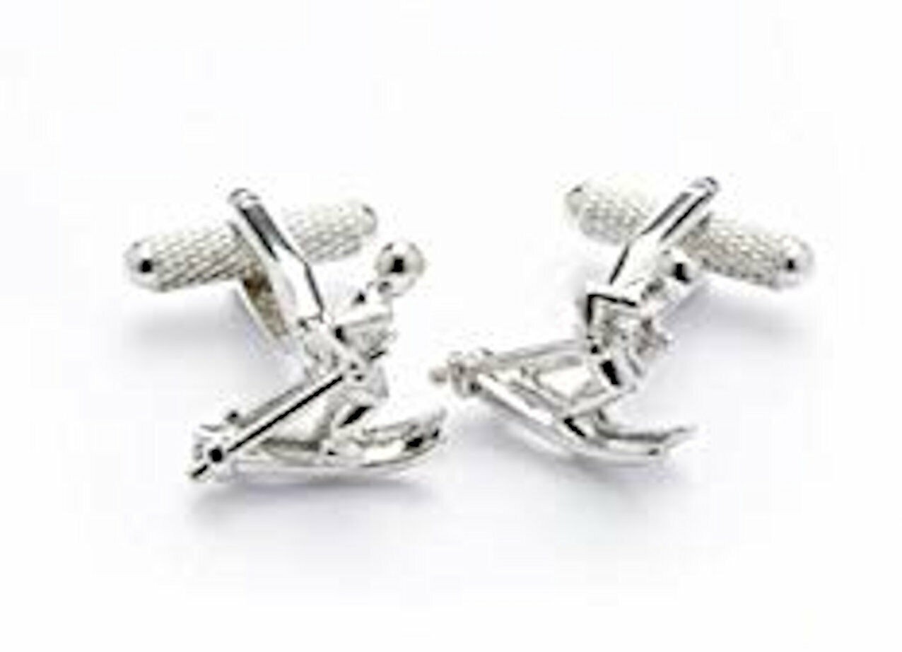 Skier Novelty Cufflinks in Cufflink Gift box