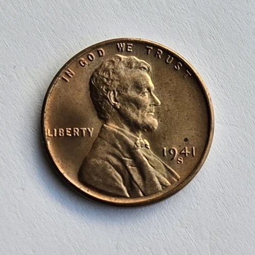 1941-S Lincoln Wheat Cent 1c - "Beautiful Uncirculated Lincoln Cent" - Free Ship