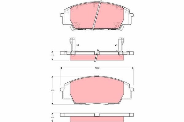 TRW Bremsbelagsatz, Scheibenbremse GDB3250 FüR Honda-image