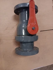 Chemtrol Model B Flanged PVC Ball Valve 4" Slip x Slip Ends