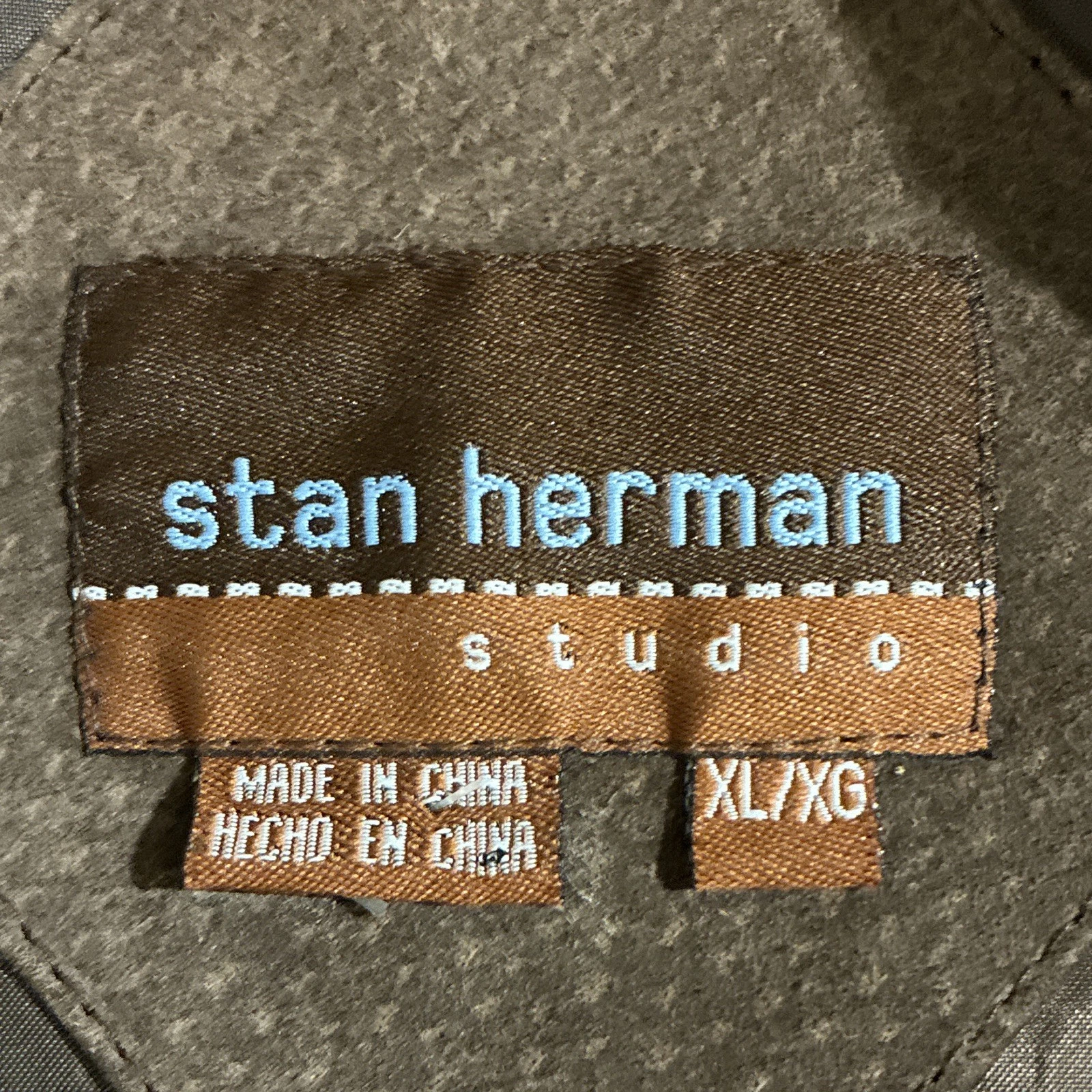 Stan Herman Studio Men's Brown Suede Leather Button Front Lined Jacket XL - product detail image 10