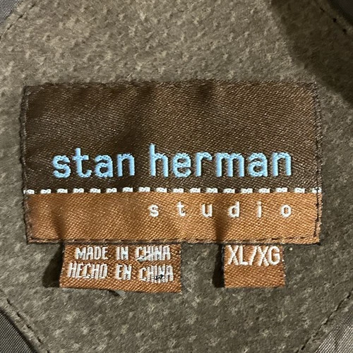 Stan Herman Studio Men's Brown Suede Leather Button Front Lined Jacket XL image 10