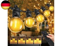 Lichterkette AußEn Outdoor Strom, 10M G40 GlüHbirnen Balkon Lichterketten | 1