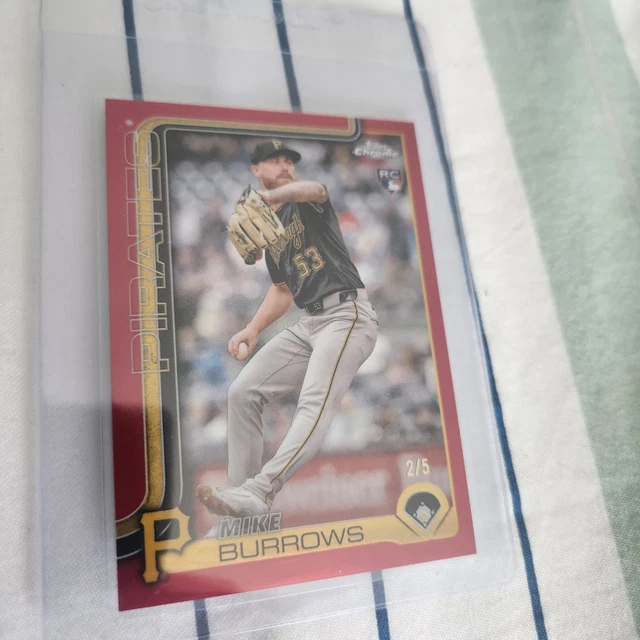 2025 Topps Chrome MICHAEL BURROWS Auto Red REFRACTOR ! 🔥  PSA GEM!! 💎 #/5