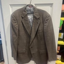 Brown plaid blazer with a classic fit formalwear blazer