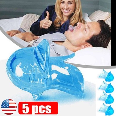 5pcs Anti Snoring Tongue Device Silicone Sleep Apnea Aid Stop Noise Sleeve AONE
