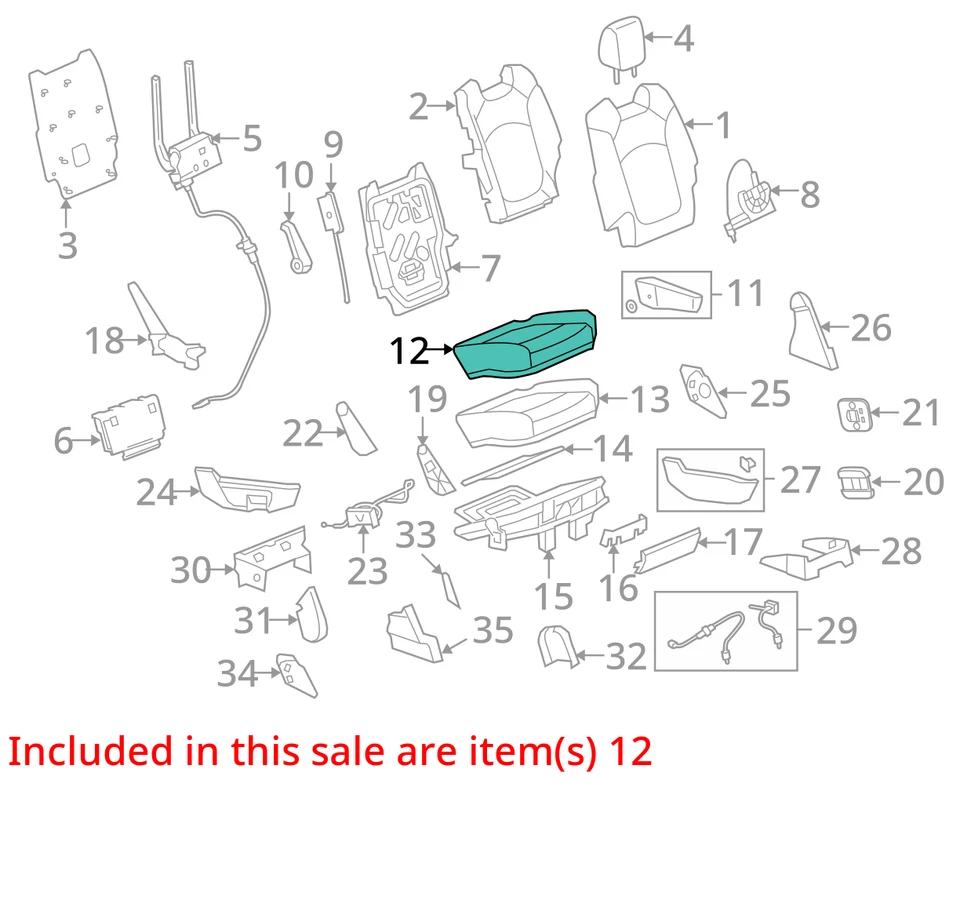 FITS 2007-2009 GMC ACADIA COVER R/SEAT CUSH PAD *EBO 25938538 - NEW OEM - Image 2 of 3