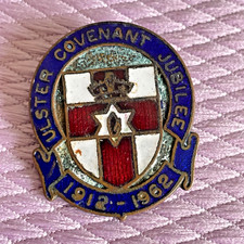 VINTAGE AND COLLECTABLE - 1912-1962 ULSTER Covenant Jubilee Enamel Pin Badge