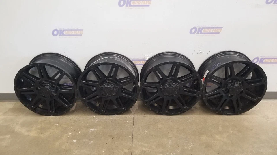 17 TOYOTA SEQUOIA TSS WHEEL RIM SET 20X9" 8 SPLIT SPOKE BLACK WITH LUG NUTS - Image 2 of 4