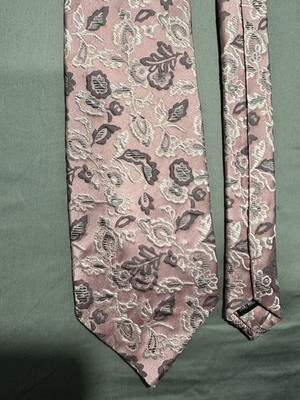 Emilio Ponti Pink/Gray Floral Silk Necktie 