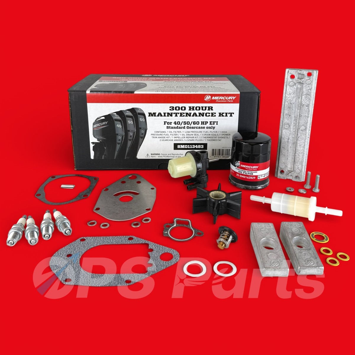 OEM Mercury 300 Hour Maintenance Kit 40-50-60 HP EFI 4 Cyl. 4