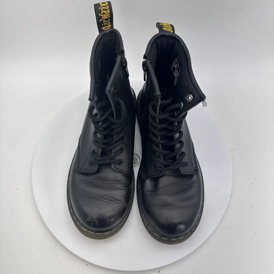 Bota de Combate Dr Martens 1460 J Pascal Cuero Negro Cremallera Unisex Niños Talla 3 Foto 4 de 4