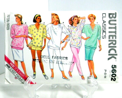 Butterick Classics Sewing Pattern #5602 Size Misses' Top Shorts Pants Skirt 1987