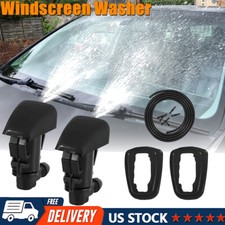Windshield Washer Squirter Water Pump Nozzles Kit Spray Fluid Hose Connector