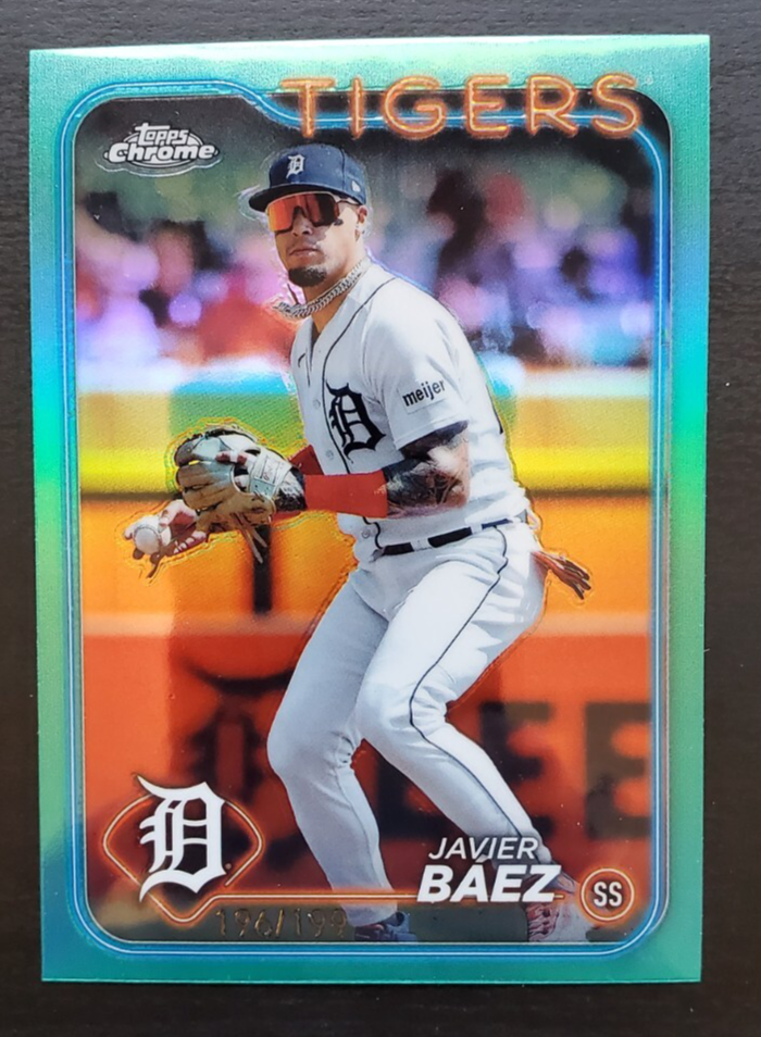 2024 Topps Chrome Javier Baez Aqua Refractor 196/199 #109 Detroit