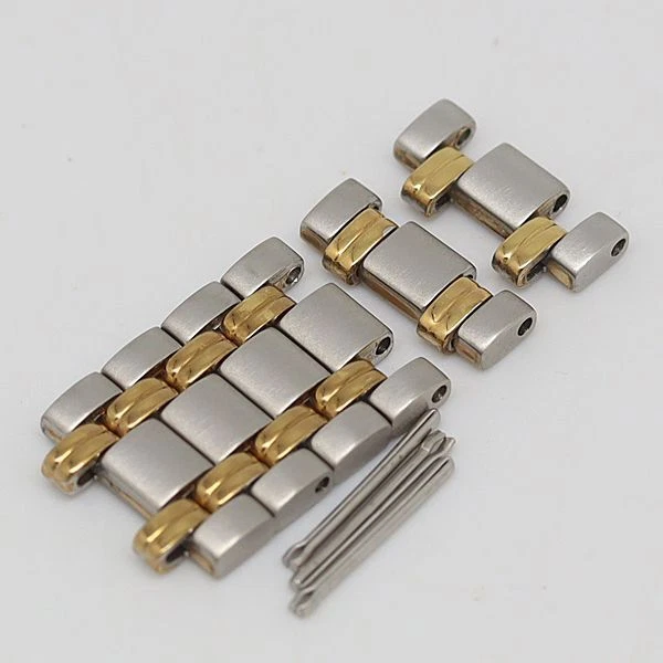 Bracelet ceinture montre femme Gucci authentique 6 maillons pièces argent et or 12 mm
