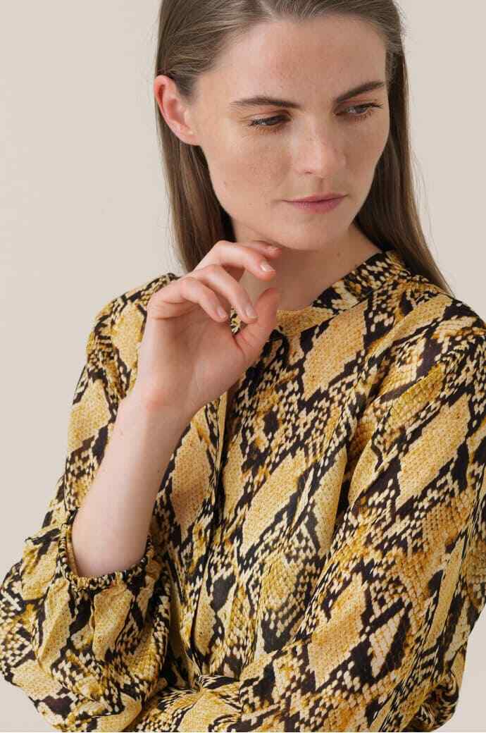 Anthropologie x Second Female Snake Print Blouse XS  UK 6 RRP £92