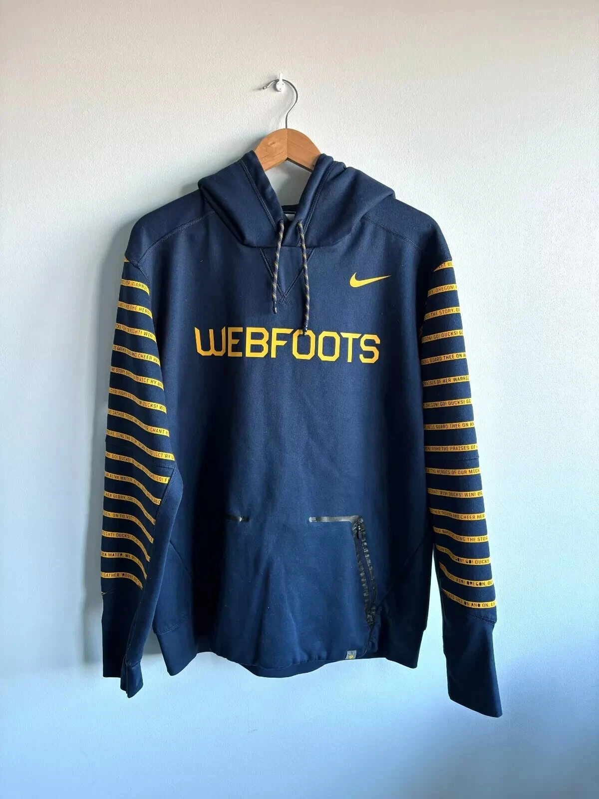 Nike Oregon Ducks Vintage Hoodie Therma Retro Webfoots Sweatshirt Men's L