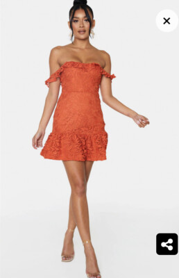 PrettyLittleThing Pretty Little Thing Burnt Orange Lace Dress Uk 10 | eBay UK PrettyLittleThing Pretty Little Thing Burnt Orange Lace Dress Uk 10 | eBay UK