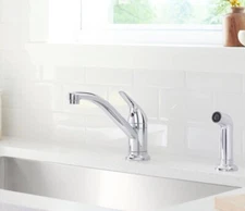 Kohler 30614-CP Jolt Swing Spout Side Spray Kitchen Sink Faucet Polished Chrome