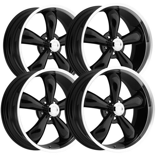 (Set-4) Vision 142 Legend 5 18x8.5 5x115 +10mm Gloss Black Wheels Rims 18" Inch - Picture 1 of 9