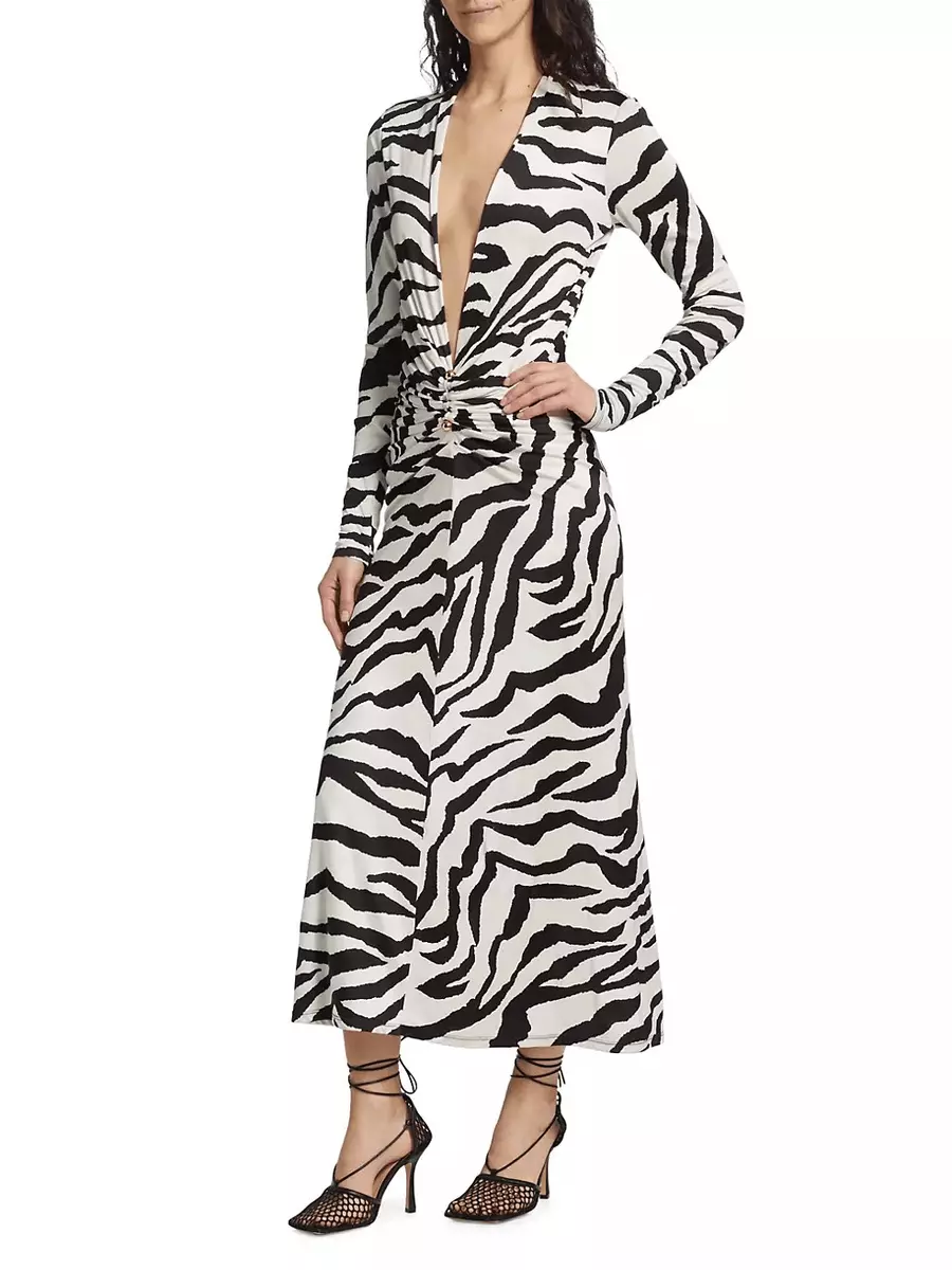 Venus plunging v neck clearance dress