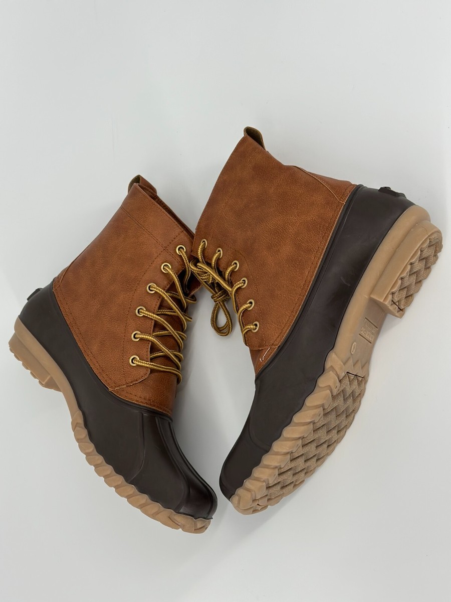 London Fog Seth Duck Boots Men Cognac Brown Size 12 CL30424M  display picture 1