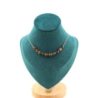 Halskette 10 Perlen Bronzit Aus Brasilien. Kette Aus Edelstahl Halskette Frauen