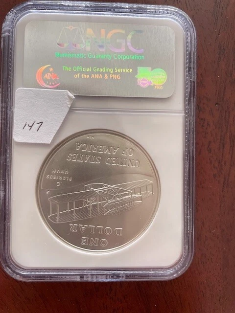 2003 P FIRST FLIGHT Silver Coin $1 NGC MS 70 - Image 2 of 2