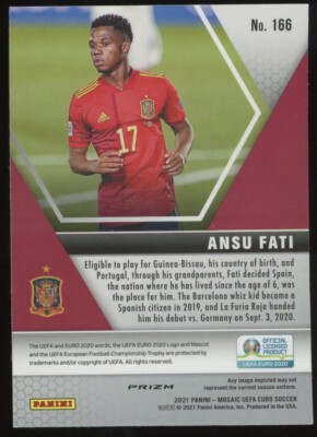 2021 Panini Mosaic UEFA Euro 2020 Red Pulsar Ansu Fati #166 | eBay