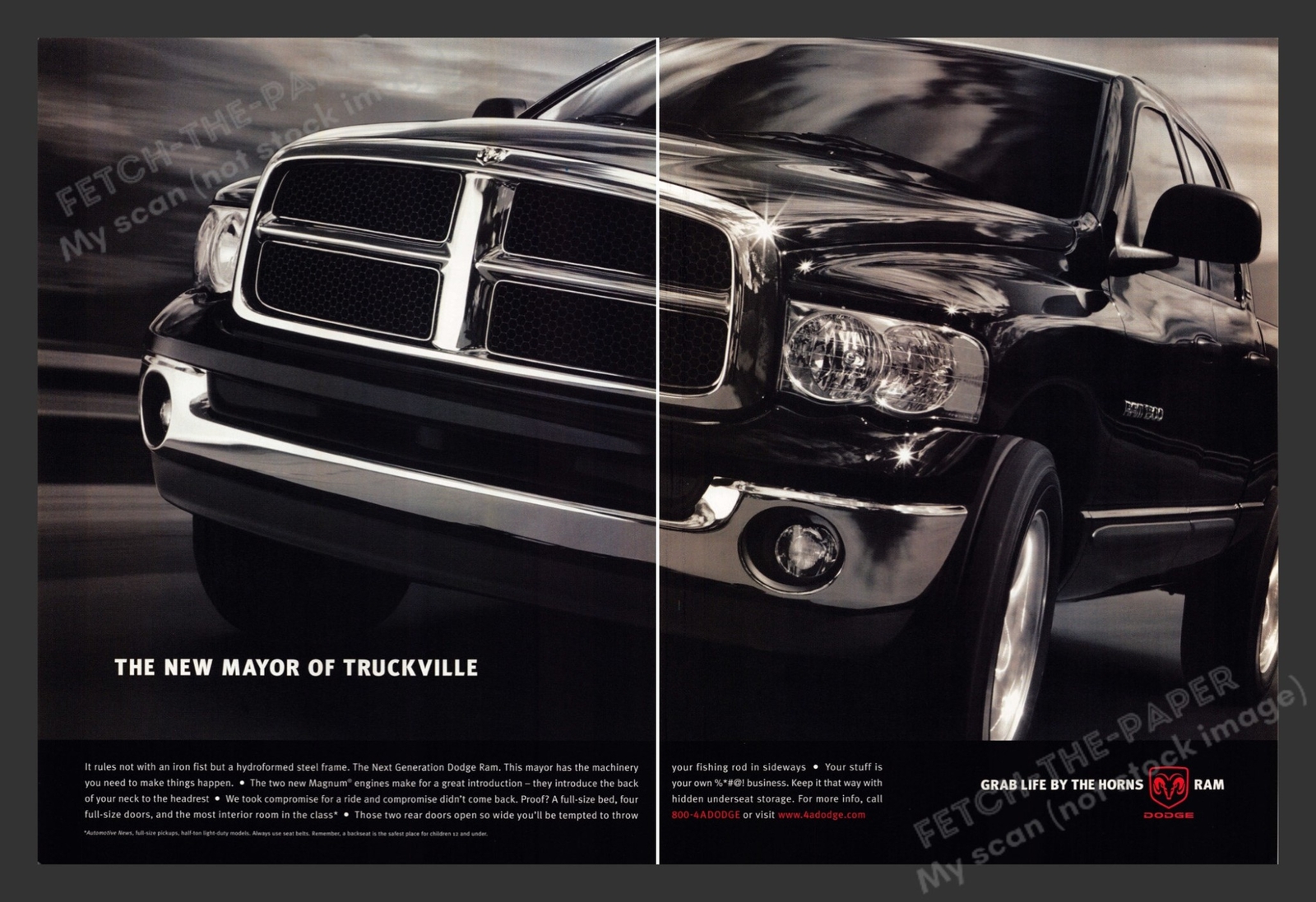 Dodge Ram "The New Mayor of Truckville" 2001 Print Advertisement (2 Pages) eBay