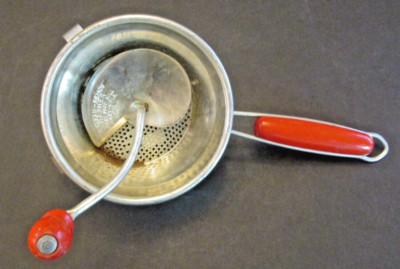VTG Foley Food Mill Potato Mashers & Ricers Pot Red Handle & Knob Small/Med Size