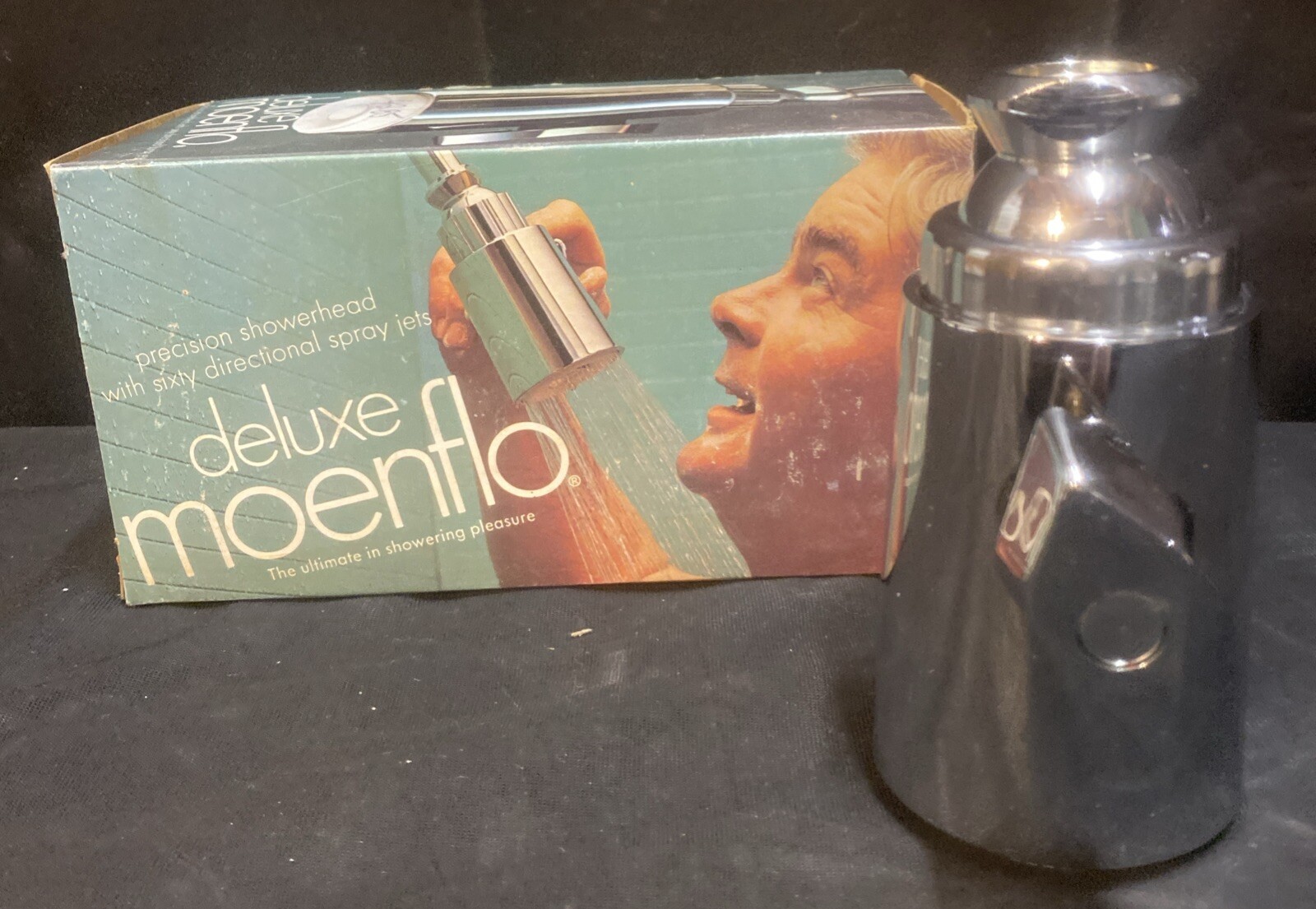 MOEN Shower Head MOENFLO DELUXE Vintage Chrome Stainless NOS Unused In Box