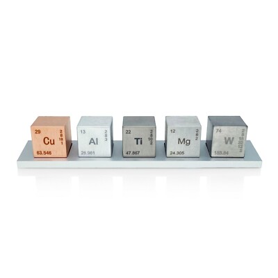Element 1'' Cube Set (Tungsten Alloy, Copper, Titanium, Aluminum, Magnesium)
