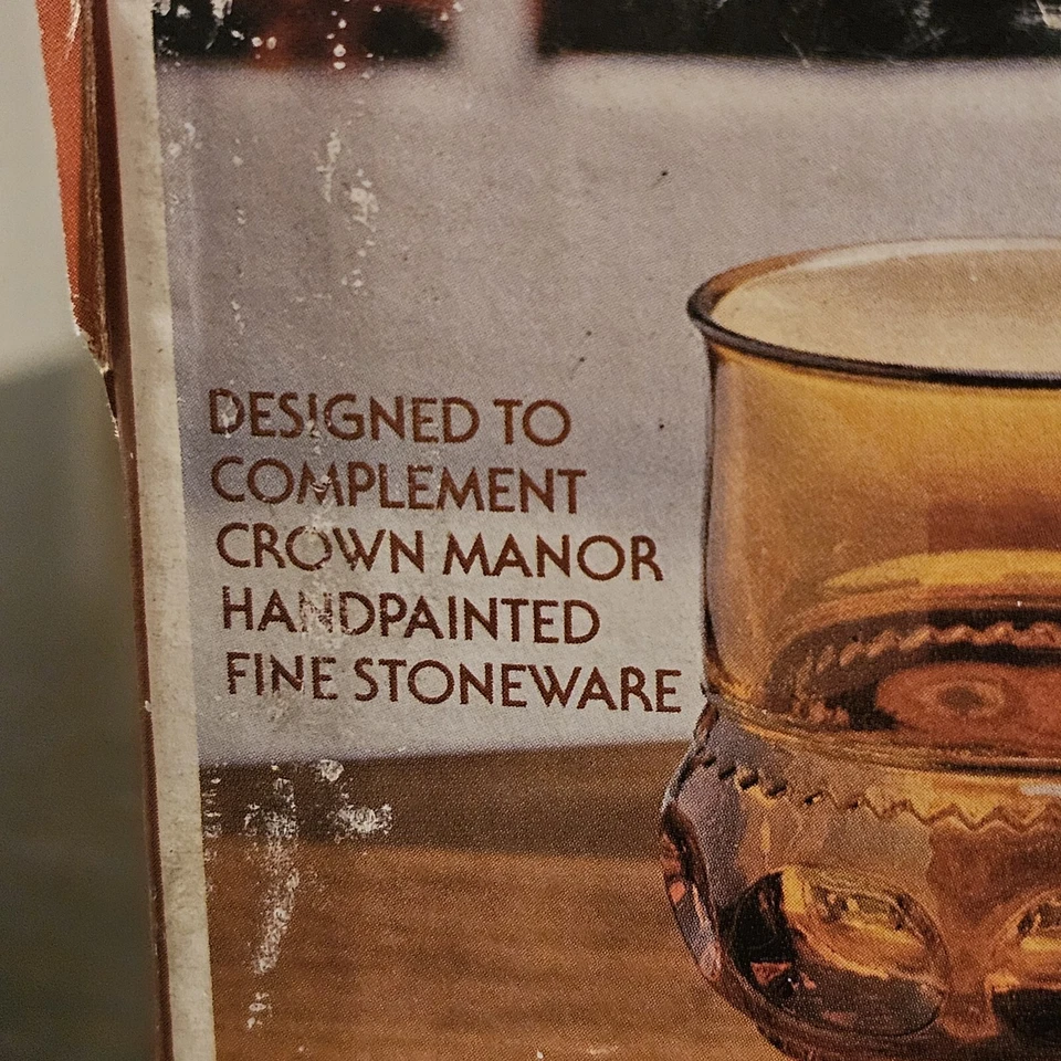 Crown Manor Juego De 4 Copas Ámbar Siete Onzas Vasos Nuevo Nuevo De Colección Foto 2 de 4