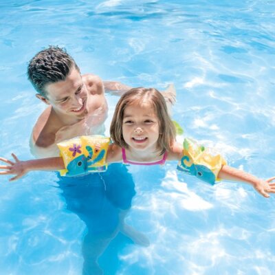 Intex Inflatable Kids Arm Bands Swimming Floaties, Mermaid, Dinosaur, Sea Buddy