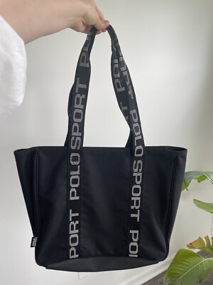 Ralph Lauren Y2K Polo Sport Spell out Tote Bag Black Large  display picture 1