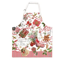 Michel Design Works Cotton Chef's Apron Christmas Peppermint - NEW