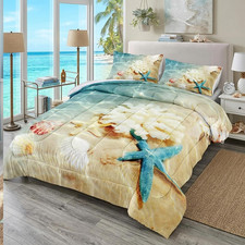 Coastal Beach Comforter Set Queen Bedding Beach Theme Comforter Coastal Bedding